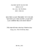 Bài tiểu luận tìm hiểu về vấn đề “quyền lực nhà nước là quyền lực chính trị căn bản nhất”