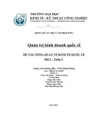 quản trị kinh doanh quốc tế đề tài tổng quan về kinh tế quốc tế bài 2 tuần 2