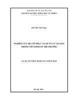Luận án tiến sĩ quản lý đất đai: Nghiên cứu địa tô phục vụ quản lý giá đất trong nền kinh tế thị trường