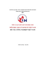 môn học địa lý kinh tế việt nam đề tài công nghiệp việt nam