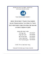 phân tích thực trạng hoạt động quản trị bán hàng tại công ty tnhh bảo hiểm nhân thọ dai ichi chi nhánh an phát thịnh vượng