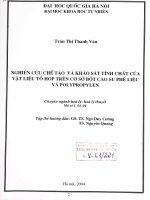 Luận án tiến sĩ vật lý học: Nghiên cứu chế tạo và khảo sát tính chất của vật liệu tổ hợp trên cơ sở bột cao su phế liệu và Polypropylen