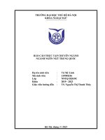 BÁO CÁO THỰC TẬP CHUYÊN NGÀNH NGÀNH NGÔN NGỮ TRUNG QUỐC