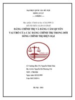 Tiểu luận: Đảng chính trị và Đảng cầm quyền – Vai trò của các đảng chính trị trong đời sống chính trị hiện đại