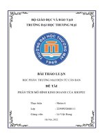 thảo luận học phần thương mại điện tử căn bản đề tài phân tích mô hình kinh doanh của shopee