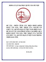 Tiểu luận: Phân tích các biện pháp kiểm soát tài sản, thu nhập của người có chức vụ, quyền hạn ở Việt Nam hiện nay. Đề xuất các giải pháp nâng cao hiệu quả kiểm soát tài sản, thu nhập của người có chức vụ, quyền hạn ở việt nam trong thời gian tới