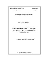 giải quyết khiếu nại về đất đai trên địa bàn huyện thạnh hóa tỉnh long an