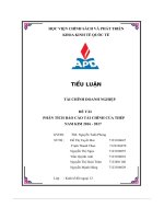 Tiểu Luận Tài Chính Doanh Nghiệp  Phân Tích Báo Cáo Tài Chính Của Thép Nam Kim 2016 - 2017.Pdf