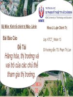 Thuyết trình môn Kinh Tế Chính Trị - Đề tài: Chương II Hàng hóa, thị trường và vai trò của các chủ thể tham gia thị trường.