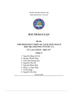 bài thảo luận mô hình phát triển du lịch sinh thái ở một địa phương ở nước ta cù lao chàm hội an