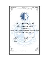 bài tập học kì luật lao động phân tích thực trạng pháp luật lao động việt nam về nội quy lao động và đề xuất các kiến nghị