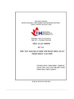 đề tài thủ tục hải quan đối với hàng hóa xuấtnhập khẩu tại chỗ