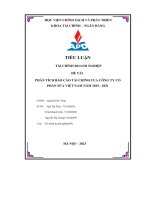 Tiểu Luận Tài Chính Doanh Nghiệp Phân Tích Báo Cáo Tài Chính Của Công Ty Cổ Phần Sữa Việt Nam Năm 2019 - 2021.Pdf