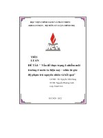 Đề Tài Vấn Đề Thực Trạng Ô Nhiễm Môi Trường Ở Nước Ta Hiện Nay – Nhìn Từ Góc Độ Phạm Trù Nguyên Nhân Và Kết Quả”.Pdf