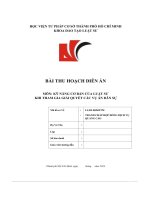 bài thu hoạch diễn án kỹ năng cơ bản của luật sư khi tham gia giải quyết các vụ án dân sự tranh chấp hợp đồng dịch vụ quảng cáo