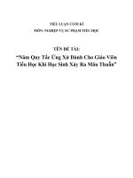 Năm Quy Tắc Ứng Xử Dành Cho Giáo Viên  Tiểu Học Khi Học Sinh Xảy Ra Mâu Thuẫn
