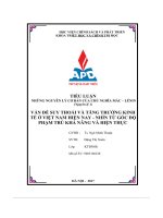 vấn đề suy thoái và tăng trưởng kinh tế ở việt nam hiện nay nhìn từ góc độ phạm trù khả năng và hiện thực