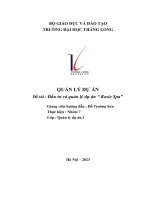 quản lý dự án đề tài đầu tư và quản lý dự án rosie spa