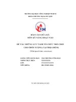 tiểu luận đề tài những lưu ý khi tổ chức tr chơicho đối tượng tại địa điểm