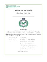 tiểu luận truyền thông giáo dục sức khỏe và y đức lập bản kế hoạch truyền thông gdsk về bảo vệ chăm sóc sức khỏe răng miệng ở trẻ em trên địa bàn quận đống đa