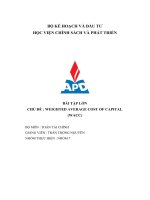 bài tập lớn chủ đề weighted average cost of capital wacc