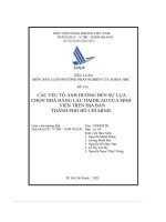 các yếu tố ảnh hưởng đến sự lựa chọn nhà hàng lẩu haidilao của sinh viên trên địa bàn thành phố hồ chí minh