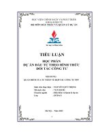 tiểu luận học phần dự án đầu tư theo hình thức đối tác công tư