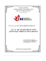 tiểu luận đề tài dự án mở trung tâmgiảng dạy thiền yoga shanti