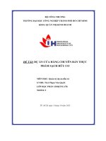 tiểu luận đề tài dự án cửa hàng chuyên bán thực phẩm sạch hữu cơ