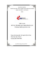 tiểu luận tiểu luận đề tài tìm hiểu quy định pháp luật về hoạt động quảng cáo