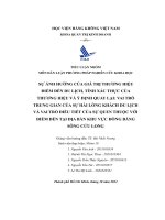 vai trò trung gian của sự hài lòng khách du lịch và vai trò điểu tiết của sự quen thuộc với điểm đến tại địa bàn khu vực đồng bằng sông cửu long