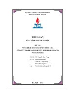 phân tích báo cáo tài chính của công ty cổ phần bánh kẹo hải hà haihaco năm 2020 2022