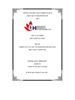 tiểu luận đề tài nghiên cứu các yếu tố ảnh hưởng đến kết quả học tập của sinh viên