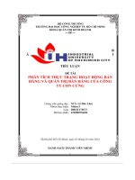 tiểu luận phân tích thực trạng hoạt động bánhàng và quản trị bán hàng của côngty con cưng