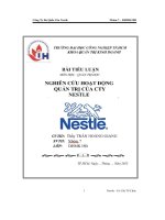 tiểu luận quản trị chiến lược công ty nestle