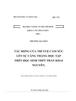 tác động của trí tuệ cảm xúc lên sự căng thẳng học tập trên học sinh thpt trần khai nguyên