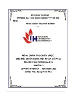 tiểu luận chủ đề chiến lược hội nhập về phíatrước của mcdonalds