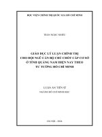 Giáo dục lý luận chính trị cho đội ngũ cán bộ chủ chốt cấp cơ sở ở tỉnh Quảng Nam hiện nay theo tư tưởng Hồ Chí Minh