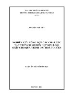 Luận án tiến sĩ hóa học: Nghiên cứu tổng hợp các chất xúc tác trên cơ sở hỗn hợp kim loại oxít cho quá trình oxi hóa toluen
