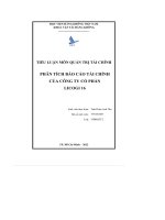 phân tích báo cáo tài chính công ty licogi 16 1 vaa quản trị tài chính