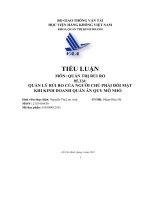 quản lý rủi ro của người chủ phải đối mặt khi kinh doanh quán ăn quy mô nhỏ