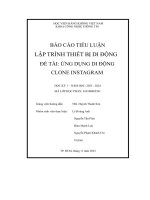 báo cáo tiểu luận lập trình thiết bị di động đề tài ứng dụng di động clone instagram