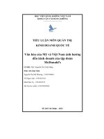 văn hóa của mỹ và việt nam ảnh hưởng đến kinh doanh của tập đoàn mcdonalds