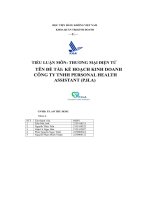 kế hoạch kinh doanh công ty tnhh personal health assistant p h a