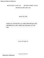 Đánh Giá Ảnh Hưởng Của Biến Đổi Khí Hậu Đến Mô Hình Mưa Tiêu Thiết Kế Cho Khu Vực Hà Nội