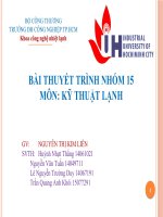 tiểu luận môn kỹ thuật lạnh