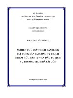 nghiên cứu quy trình bán hàng bất động sản tại công ty trách nhiệm hữu hạn tư vấn đầu tư dịch vụ thương mại nhà sài gòn