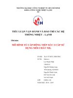 mô hình tủ cấp đông tiếp xúc 2 cấp sử dụng môi chất nh3