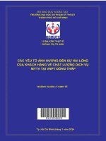 các yếu tố ảnh hưởng đến sự hài lòng của khách hàng về chất lượng dịch vụ mytv tại vnpt đồng tháp