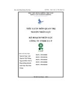 tiêu luân môn quan trị nguồn nhân lực kế hoạch nhân lực công ty tnhh s u p